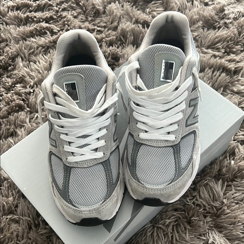 New Balance Gray and White Sneakers
